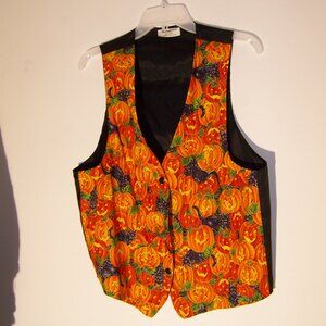 Ladies Halloween Vest with Jackolanterns Size Large